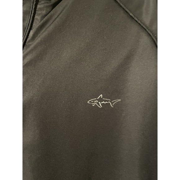 Greg Norman Windbreaker Jacket Men's M Black Short Sleeve Half Zip Golf Pullover - Picture 2 of 8
